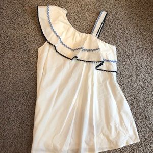 Cute one shouldered scalloped dress- never worn